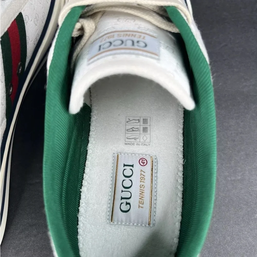 Gucci Tennis 1977 Women GG 625787 Monogram Sylvie Fabric Logo Sneakers EU 41 - Picture 8 of 12